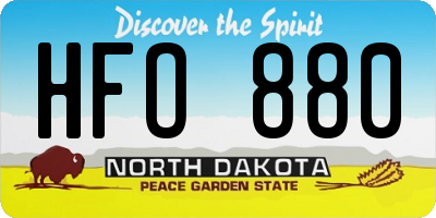ND license plate HFO880