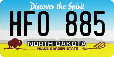 ND license plate HFO885