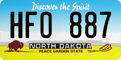 ND license plate HFO887