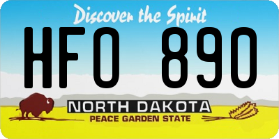 ND license plate HFO890