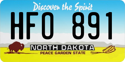 ND license plate HFO891