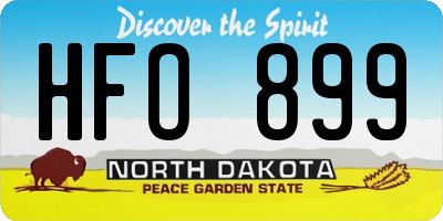 ND license plate HFO899