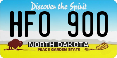 ND license plate HFO900