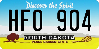 ND license plate HFO904