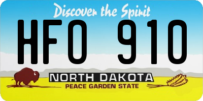 ND license plate HFO910