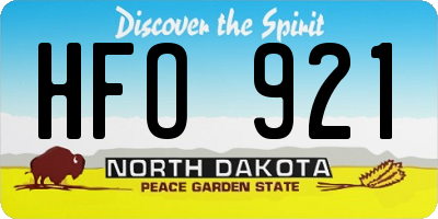 ND license plate HFO921