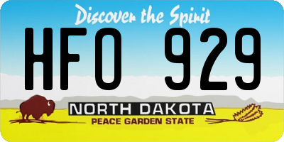 ND license plate HFO929