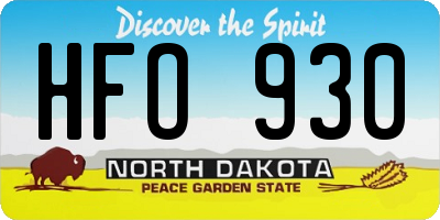 ND license plate HFO930