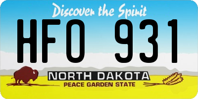 ND license plate HFO931