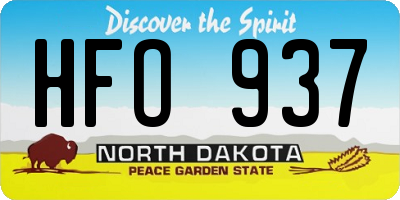 ND license plate HFO937