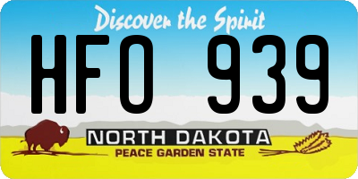 ND license plate HFO939