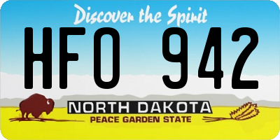 ND license plate HFO942