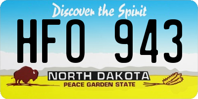 ND license plate HFO943