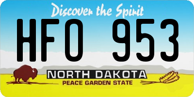 ND license plate HFO953