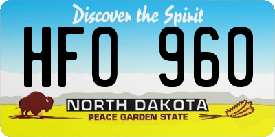 ND license plate HFO960