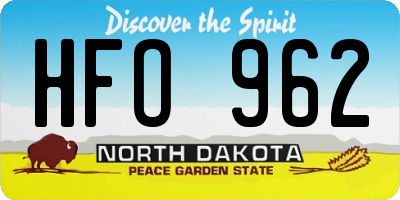 ND license plate HFO962
