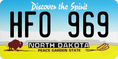 ND license plate HFO969