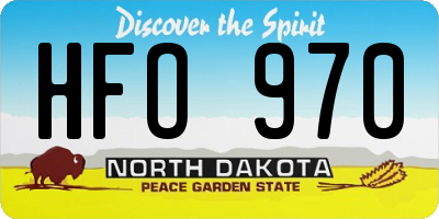 ND license plate HFO970