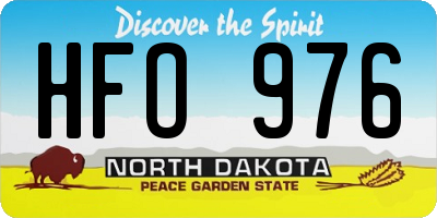 ND license plate HFO976