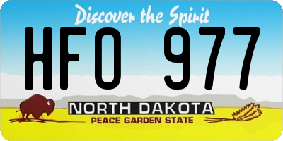 ND license plate HFO977