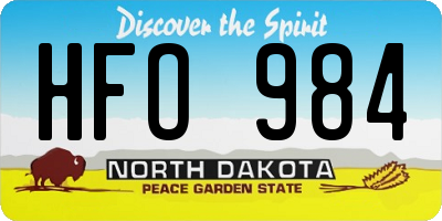ND license plate HFO984