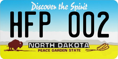 ND license plate HFP002