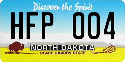 ND license plate HFP004