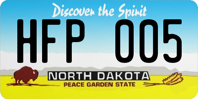 ND license plate HFP005