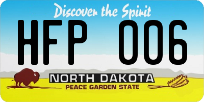 ND license plate HFP006