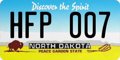 ND license plate HFP007