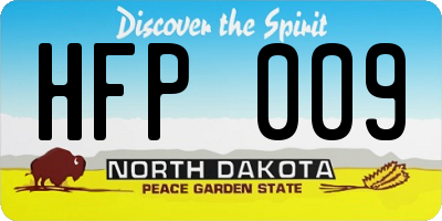 ND license plate HFP009