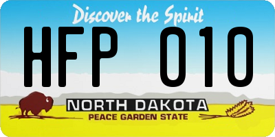 ND license plate HFP010