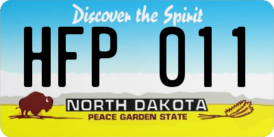 ND license plate HFP011
