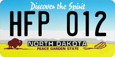 ND license plate HFP012