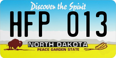 ND license plate HFP013