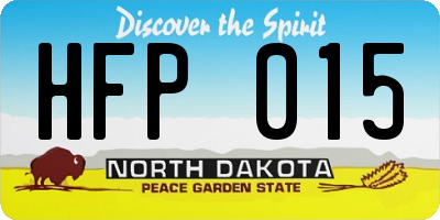 ND license plate HFP015