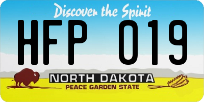 ND license plate HFP019