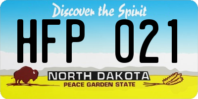 ND license plate HFP021