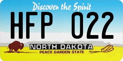 ND license plate HFP022