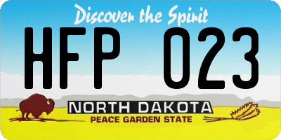 ND license plate HFP023