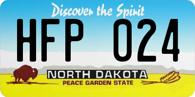 ND license plate HFP024
