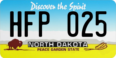 ND license plate HFP025
