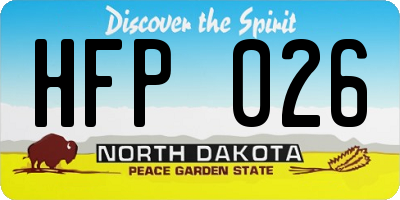 ND license plate HFP026