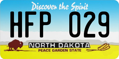 ND license plate HFP029