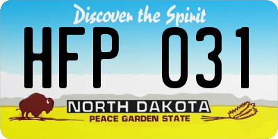 ND license plate HFP031