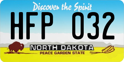 ND license plate HFP032