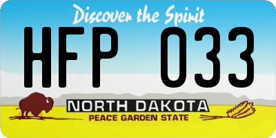 ND license plate HFP033