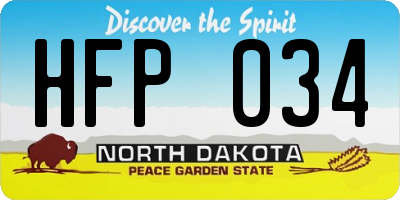 ND license plate HFP034