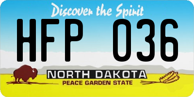 ND license plate HFP036