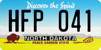 ND license plate HFP041